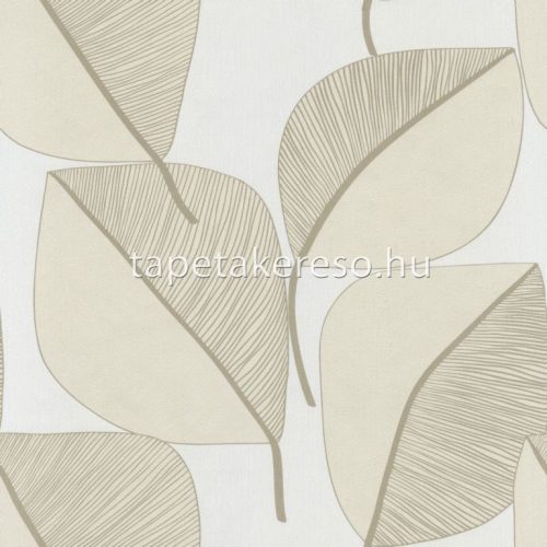 Emiliana Parati Interior vlies, vinyl anyagú beige, barna színű leveles modern tapéta
