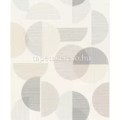   Rasch Deco Style vlies, habos anyagú fehér, szürke, beige színű körös, geometriai modern tapéta