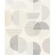 Rasch Deco Style vlies, habos anyagú fehér, szürke, beige színű körös, geometriai modern tapéta