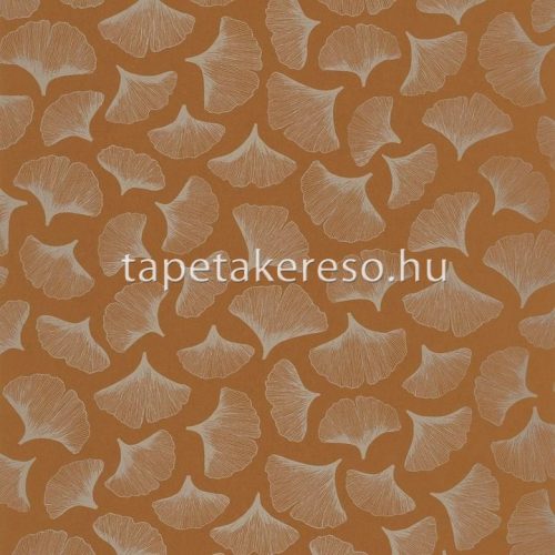 Casamance Select 6 vlies anyagú arany, rozsdabarna színű leveles modern tapéta