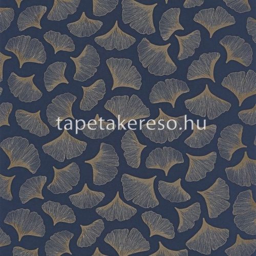 Casamance Select 6 vlies anyagú kék, arany színű leveles modern tapéta