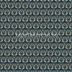   Casamance Select 6 vlies anyagú kék, arany, fehér, zöld színű art deco modern tapéta