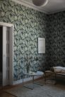 Boras  Melodi vlies anyagú kék, zöld színű leveles Modern tapéta