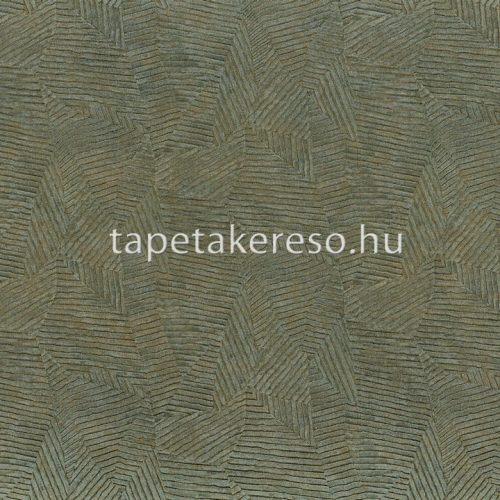 Casamance Végétal vlies, vinyl anyagú zöld, arany színű vonalas, geometriai natural tapéta