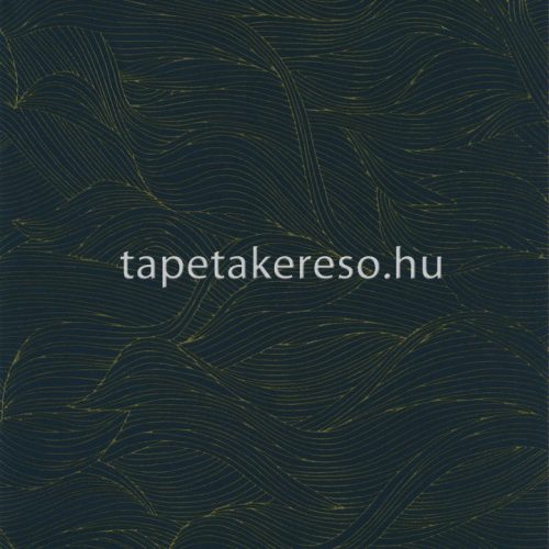 Casamance Select 6 vlies anyagú kék, arany színű hullámos modern tapéta