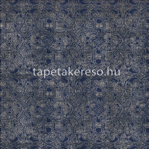 Casamance Mansour vlies, vinyl anyagú kék, arany színű keleties klasszikus tapéta