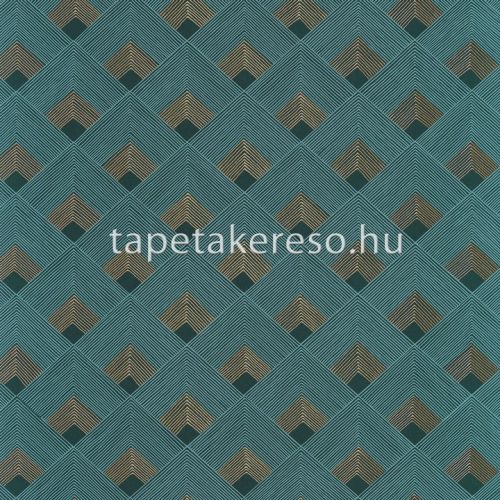 Casamance Misura vlies anyagú zöld, arany színű geometriai modern tapéta