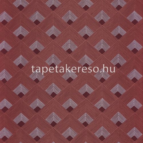 Casamance Misura vlies anyagú bordó, ezüst színű geometriai modern tapéta