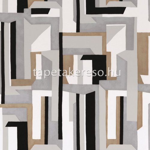Casamance Misura vlies anyagú fehér, szürke, arany, fekete színű geometriai modern tapéta