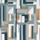 Casamance Misura vlies anyagú szürke, kék, arany, törtfehér színű geometriai modern tapéta