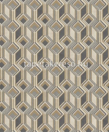 Rasch Indian Style vlies, vinyl anyagú szürke, keki, beige színű geometriai modern tapéta