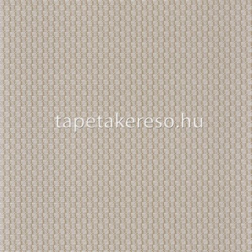 Casamance Manille vinyl, vlies anyagú beige, barna színű kockás, geometriai, szövethatású natural tapéta
