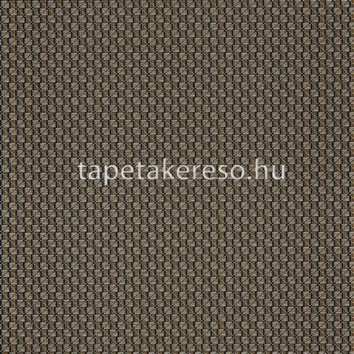 Casamance Manille vinyl, vlies anyagú fekete, barna színű kockás, geometriai, szövethatású natural tapéta