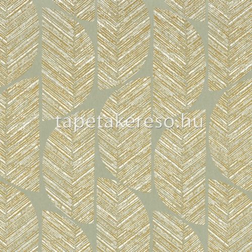 Casamance Orphée vlies anyagú zöld, beige, arany színű geometriai modern tapéta