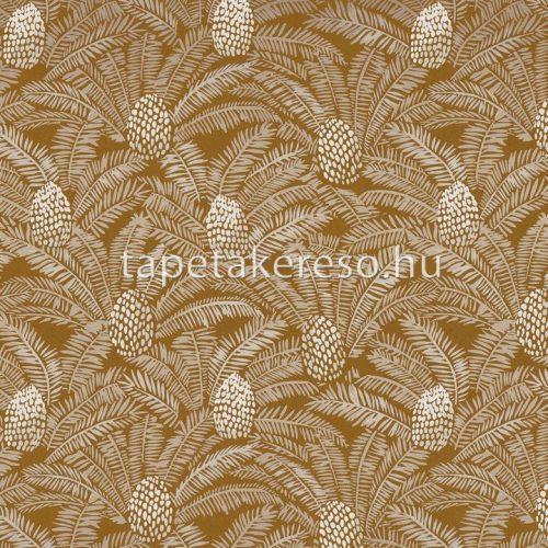 Casamance Orphée vlies anyagú barna, arany színű gyümölcsös, leveles modern tapéta
