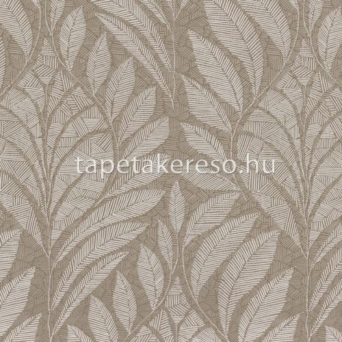 Casamance Printems Viennois vlies anyagú homok, törtfehér színű leveles modern tapéta