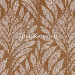   Casamance Printems Viennois vlies anyagú rozsdabarna, arany, törtfehér színű leveles modern tapéta