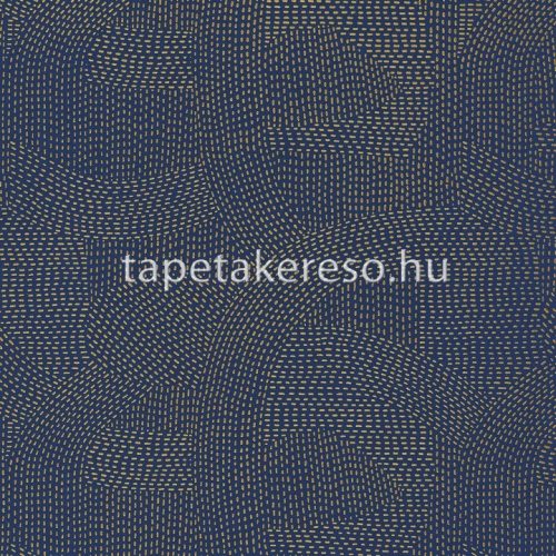 Casamance Printems Viennois vlies anyagú kék, arany színű absztrakt, geometriai modern tapéta