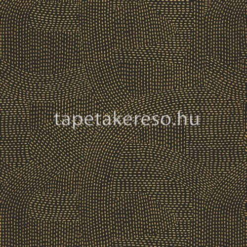 Casamance Printems Viennois vlies anyagú fekete, arany színű absztrakt, geometriai modern tapéta