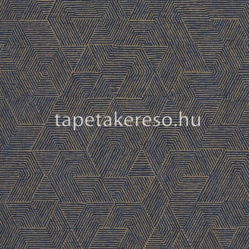 Casamance Printems Viennois vlies anyagú kék, arany színű geometriai modern tapéta