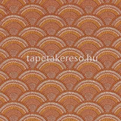   Casamance Printems Viennois vlies anyagú rozsdabarna, mustársárga, törtfehér színű art deco modern tapéta