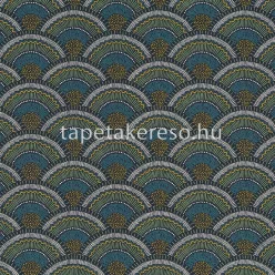   Casamance Printems Viennois vlies anyagú zöld, törtfehér, kék, arany színű art deco modern tapéta