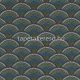 Casamance Printems Viennois vlies anyagú zöld, törtfehér, kék, arany színű art deco modern tapéta