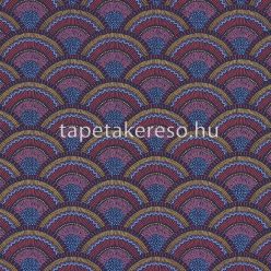   Casamance Printems Viennois vlies anyagú kék, bordó, mustársárga színű art deco modern tapéta