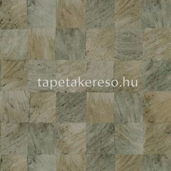   Casamance Végétal vlies, vinyl anyagú zöld színű kockás, famintás natural tapéta