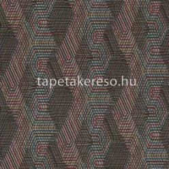   Rasch African Queen vlies, vinyl anyagú fekete, piros, kék, sárga színű geometriai, kötött modern, natural tapéta