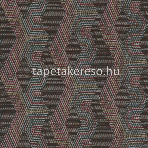 Rasch African Queen vlies, vinyl anyagú fekete, piros, kék, sárga színű geometriai, kötött modern, natural tapéta