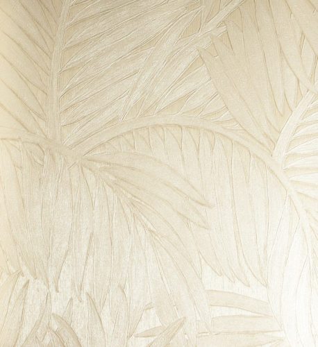 Arte Monsoon papír, vinyl anyagú beige, gyöngyház színű leveles modern tapéta