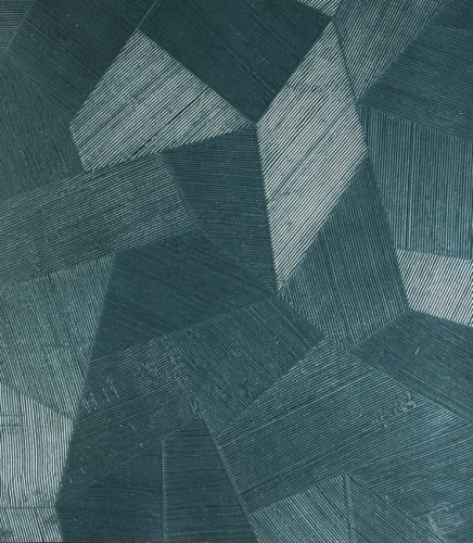 Arte Monsoon papír, vinyl anyagú türkíz, gyöngyház színű geometriai, struktúrált modern tapéta