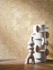 Casamance Nature Précieuse vlies, vinyl anyagú okker színű geometriai, vonalas modern, natural tapéta