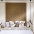 Casamance Nature Précieuse vlies, vinyl anyagú zöld, beige színű geometriai, vonalas modern, natural tapéta