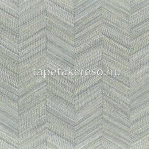 Casamance Végétal vlies, vinyl anyagú beige, türkiz színű chevron, bambusz natural tapéta