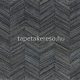 Casamance Végétal vlies, vinyl anyagú kék, barna színű chevron, bambusz natural tapéta