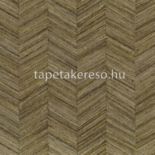 Casamance Végétal vlies, vinyl anyagú zöld színű chevron, bambusz natural tapéta