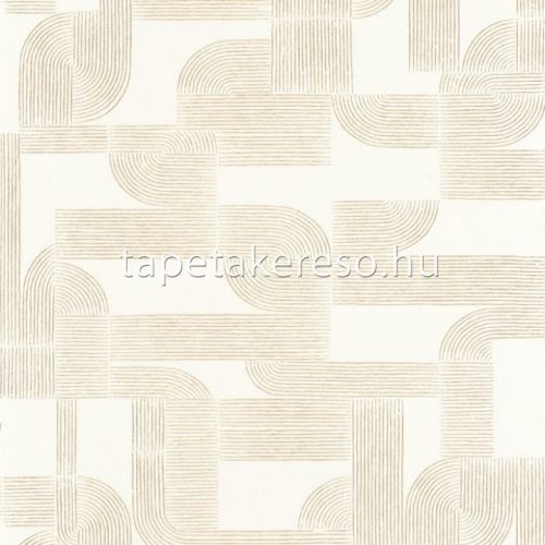 Casamance Select 8 vlies anyagú fehér, arany színű geometriai modern tapéta