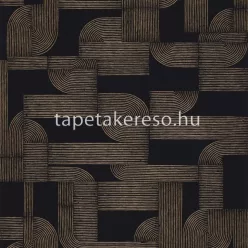   Casamance Select 8 vlies anyagú fekete, arany színű geometriai modern tapéta