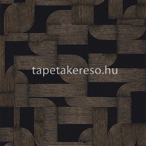Casamance Select 8 vlies anyagú fekete, arany színű geometriai modern tapéta