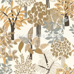   Casamance Golfe Du Bengale vlies, vinyl anyagú fehér, keki, barna, szürke színű fás, leveles, szövethatású modern, natural tapéta