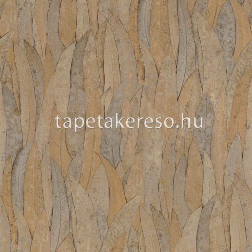 Casamance Golfe Du Bengale vlies, vinyl anyagú barna színű struktúrált, leveles modern, natural tapéta
