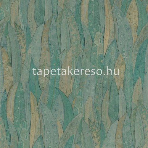 Casamance Golfe Du Bengale vlies, vinyl anyagú zöld, barna színű struktúrált, leveles modern, natural tapéta