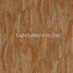   Casamance Golfe Du Bengale vlies, vinyl anyagú barna, rozsdabarna színű struktúrált, leveles modern, natural tapéta