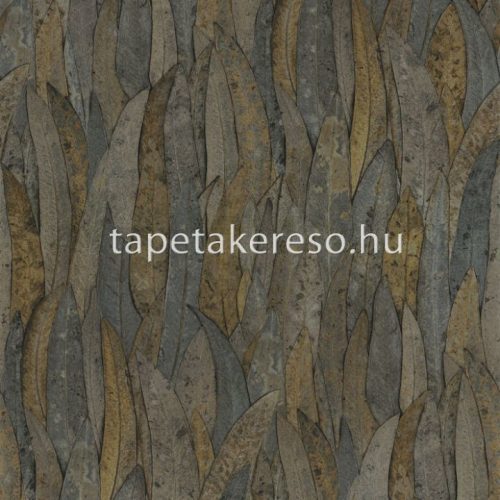 Casamance Golfe Du Bengale vlies, vinyl anyagú barna, szürke színű struktúrált, leveles modern, natural tapéta
