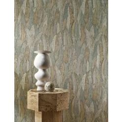   Casamance Nature Précieuse vlies, vinyl anyagú krém színű leveles modern, natural tapéta