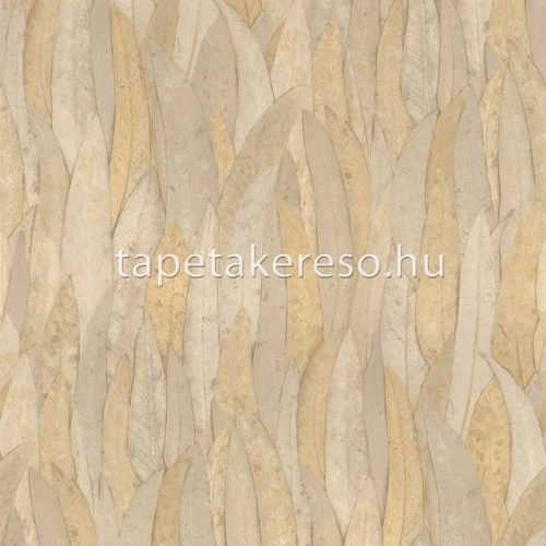 Casamance Nature Précieuse vlies, vinyl anyagú barna, okker színű leveles modern, natural tapéta