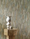 Casamance Nature Précieuse vlies, vinyl anyagú barna, okker színű leveles modern, natural tapéta