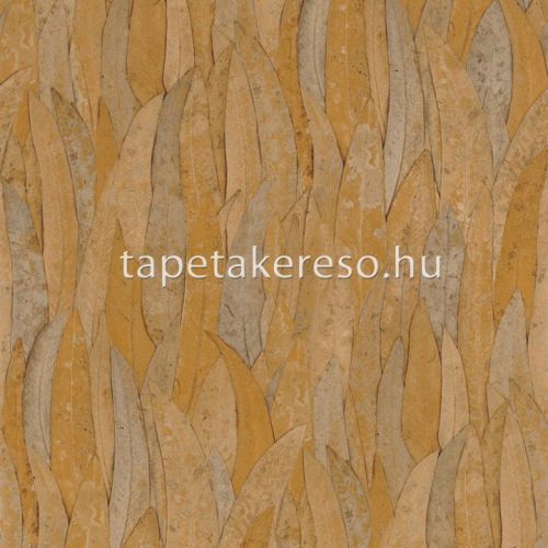 Casamance Golfe Du Bengale vlies, vinyl anyagú barna, rozsdabarna színű struktúrált, leveles modern, natural tapéta
